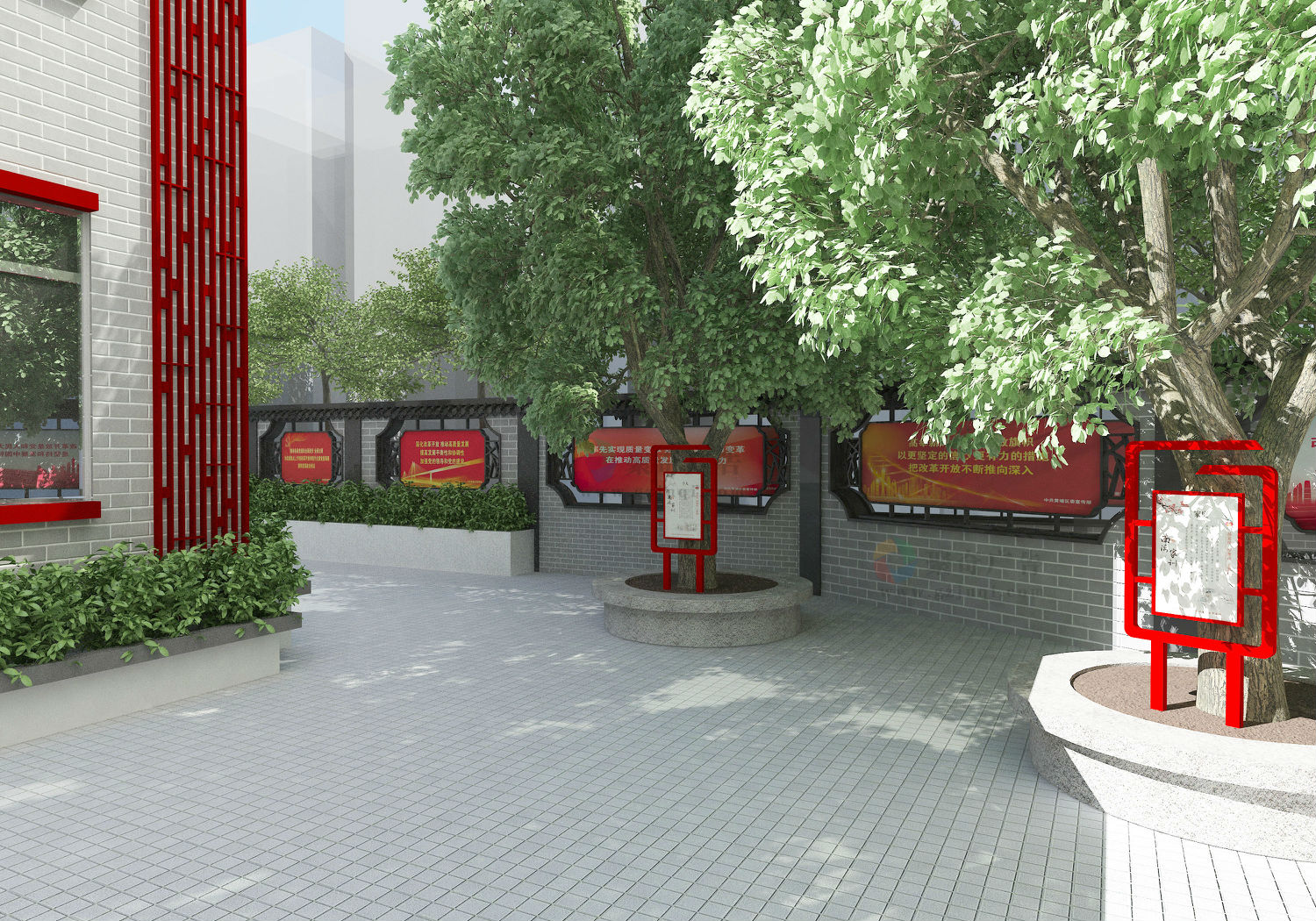 南湾社区党群服务中心户外党建文化长廊设计.jpg